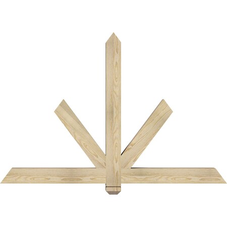 Ekena Millwork Kennewick Rough Sawn Timber Gable Bracket, Douglas Fir, 60"W x 40"H x 4"D x 4"F, 16/12 Pitch GBW060X40X0404KEN00RDF
